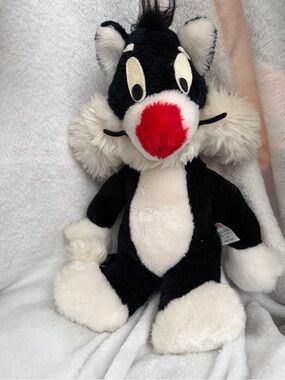 Vintage Mighty Star Sylvester Cat Plush 13” Warner Bros Looney Tunes Korea